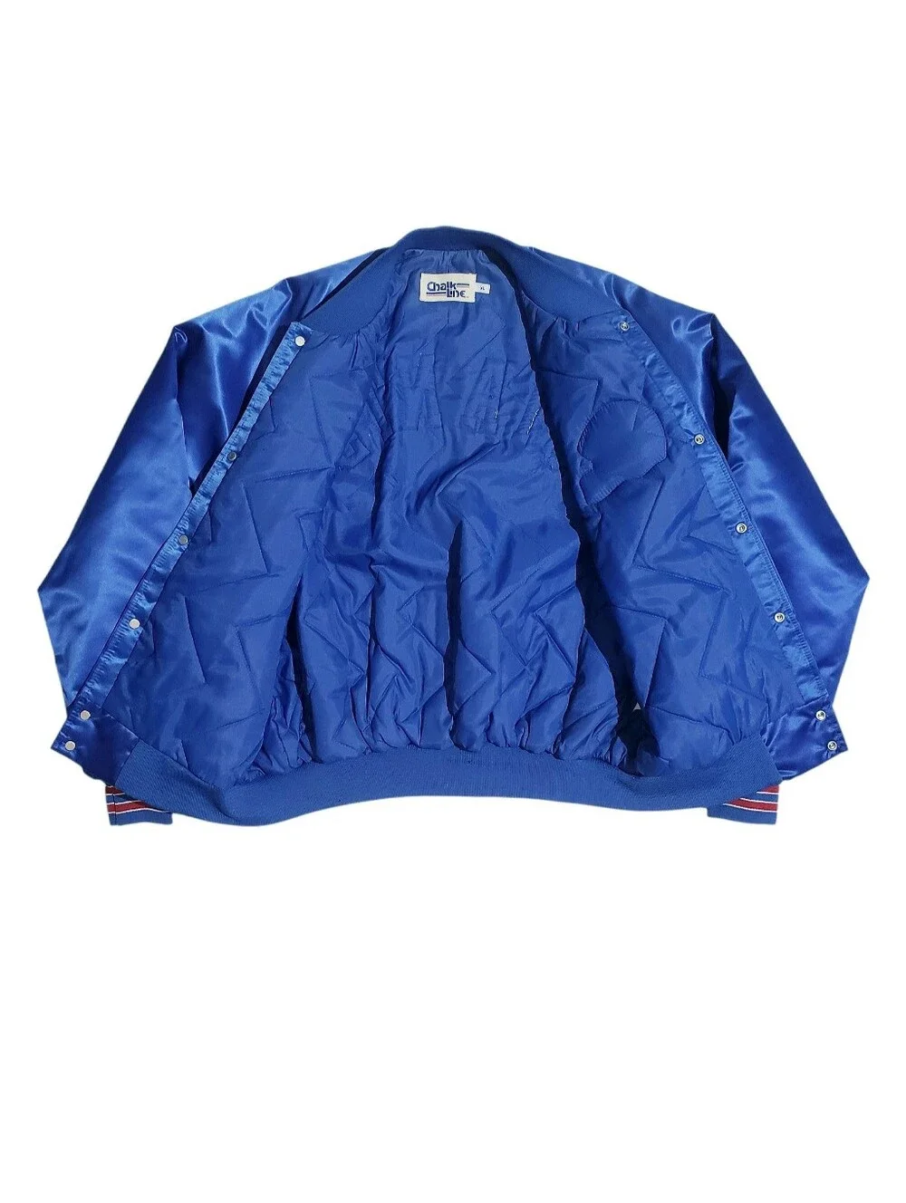 Vintage 1990 Chalk Line Mens NFL NY Giants Bomber Jacket Spellout Back Size XL